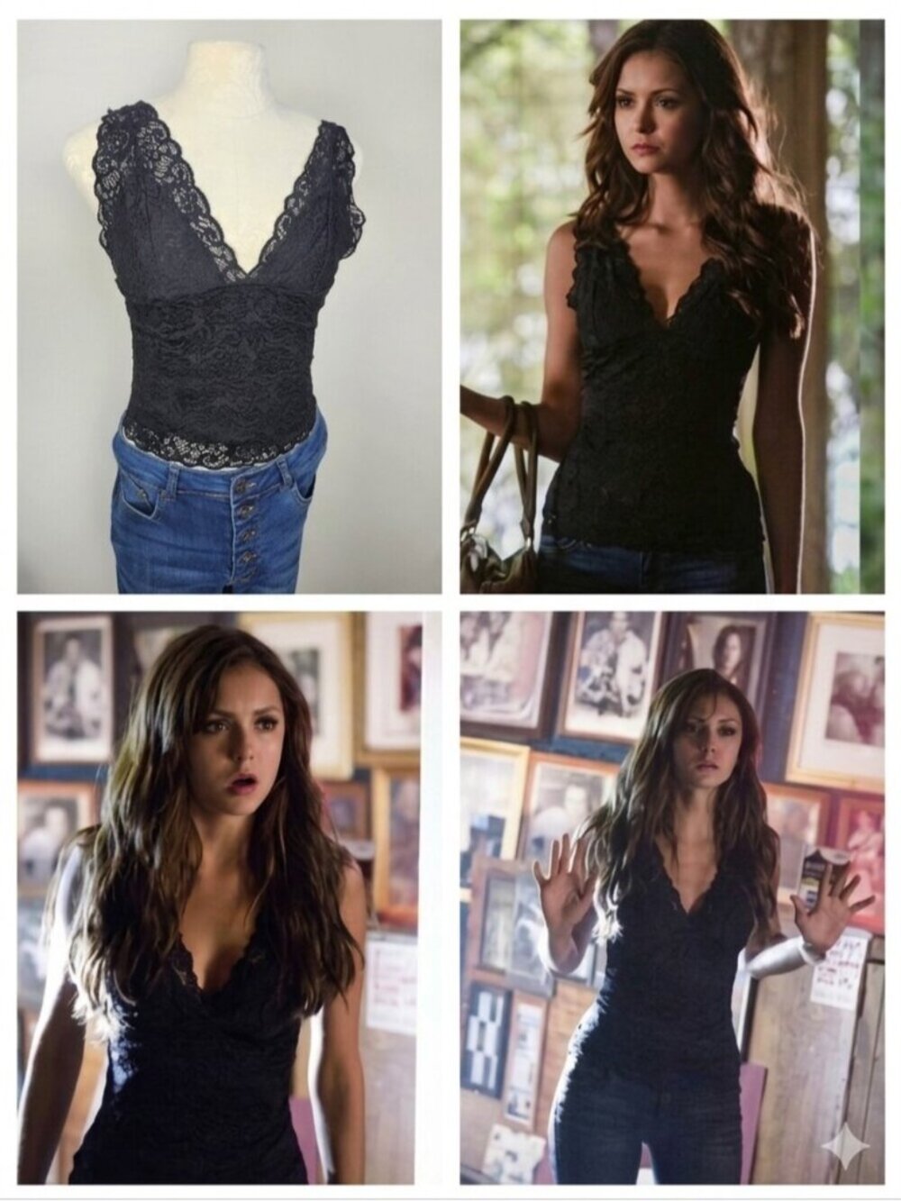 ASO Alternative Katherine Pierce Black Lace Bebe Corset Tank Top Size Small